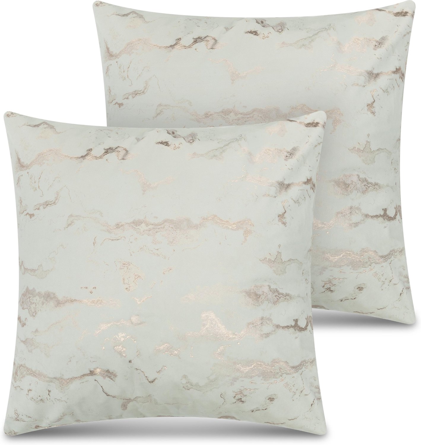 2 kussenslopen met marmermotief, 60 x 60 cm, „Carrara“