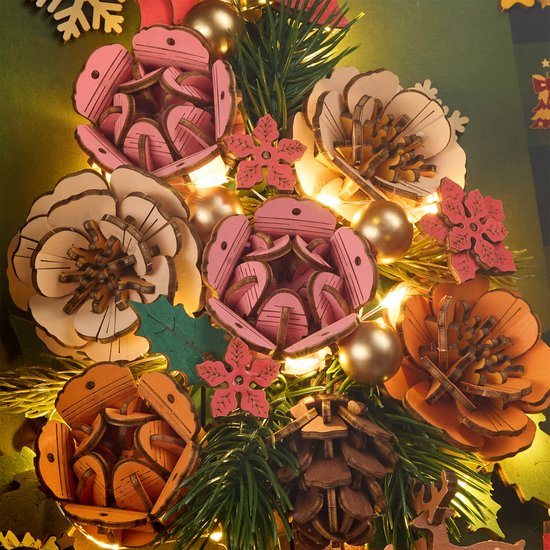 Rolife Everglow Christmas Tree by Rowood - Rowood Wooden Bloom Craft Series - TW05H - Kerst - Bloemen - Bouwpakket — cadeau in Hobby - foto 4