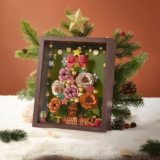 Rolife Everglow Christmas Tree by Rowood - Rowood Wooden Bloom Craft Series - TW05H - Kerst - Bloemen - Bouwpakket — cadeau in Hobby - foto 5