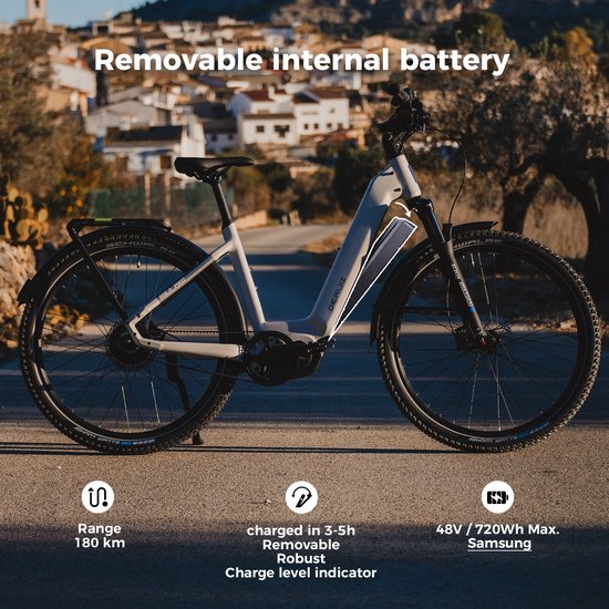 DERUIZ Mica Pro S/M – Elektrische Fiets Dames & Heren – Lage Instap – 250W Middenmotor – 110Nm – 720Wh Samsung Accu – Tot 180 km Actieradius – Enviolo Traploos – Gates Riem – Hydraulische Schijfremmen – 27,5 Inch – Zijde Chiffon — afbeelding 2