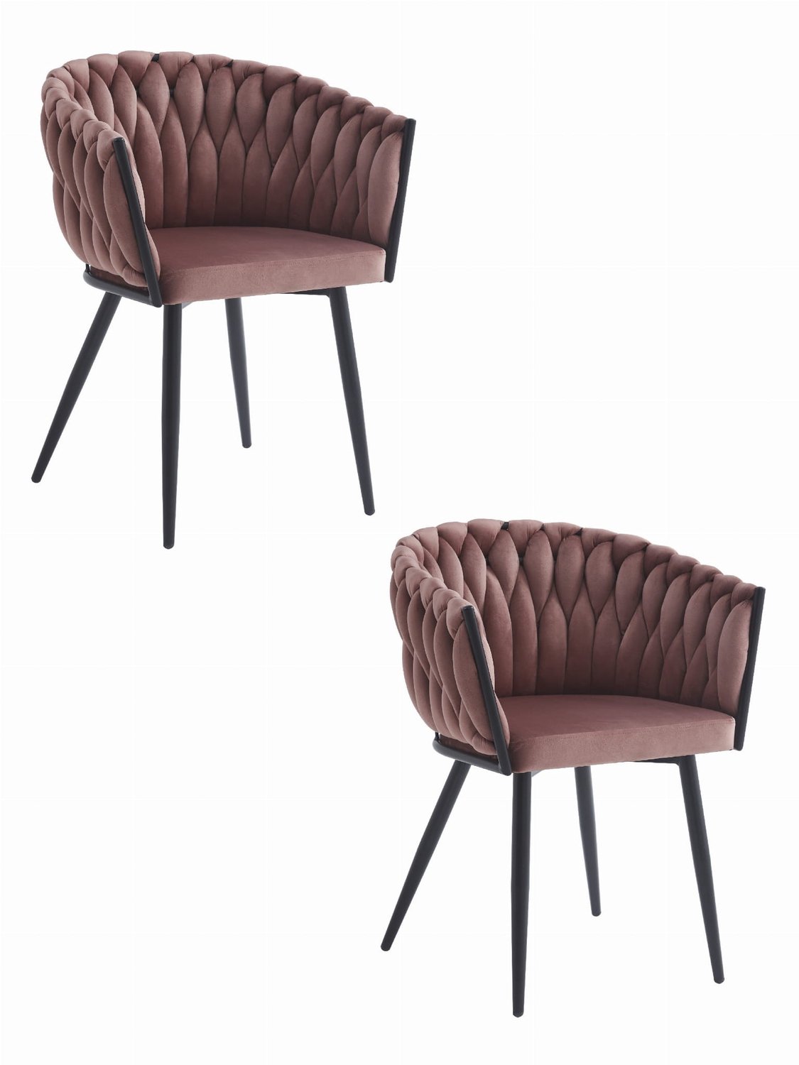 LEOBERT ORION Eetkamerstoelen – Set van 2 – Zwart Velvet – Zwarte Metalen Poten – Gestoffeerde Zitting met Sierstiksels – Modern Design – Velvet Stoel voor Woonkamer, Keuken en Eetkamer – Max. 110 kg per Stoel