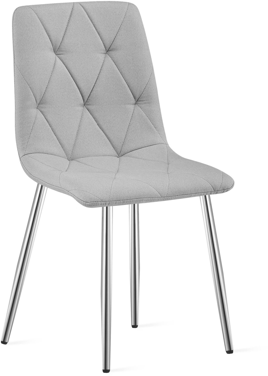 LEOBERT LIBRA Eetkamerstoel – Grijs Stof – Metalen Poten – Comfortabele Gestoffeerde Zitting – Modern Design – Voor Woonkamer, Keuken en Eetkamer – Max. 110 kg