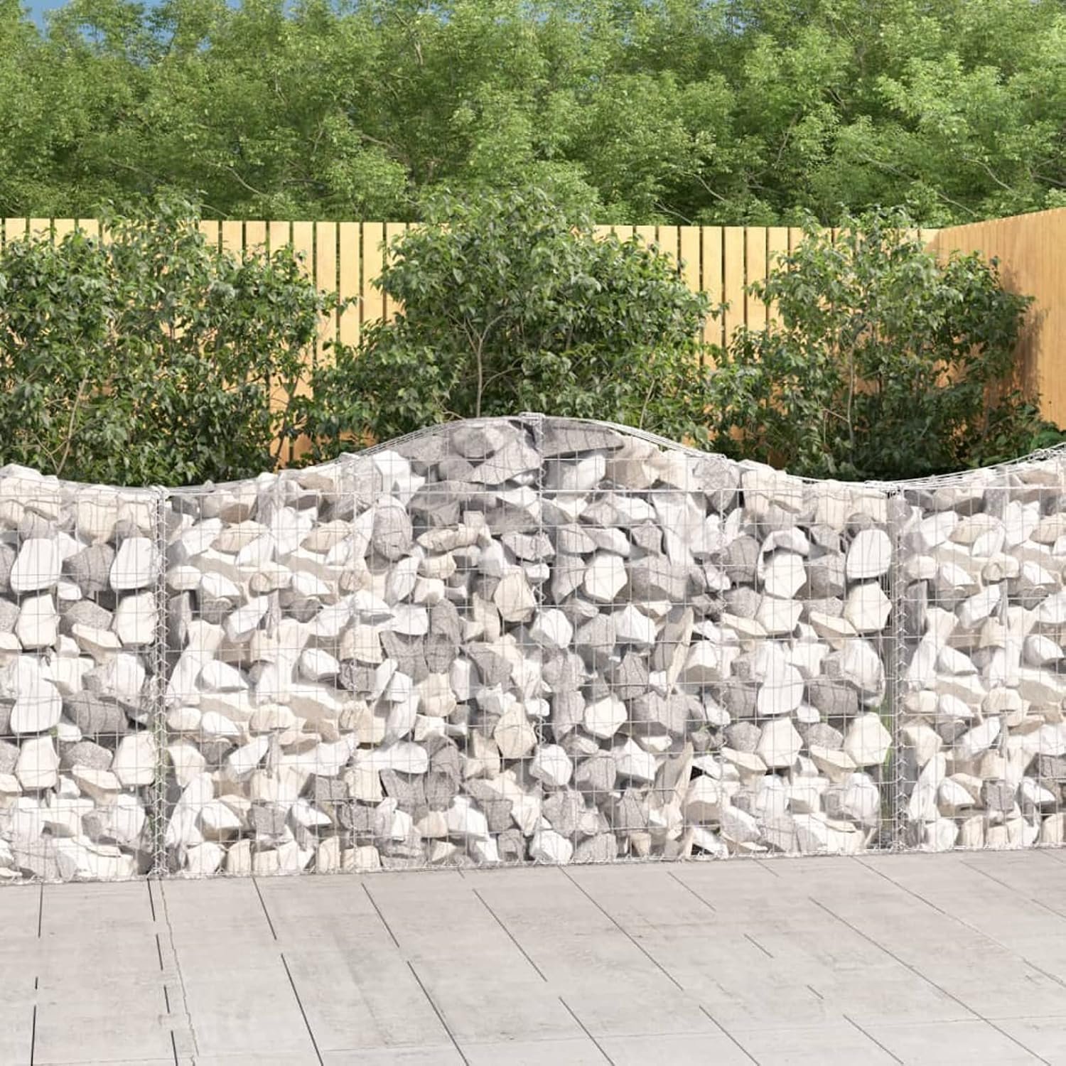 Schanskorven met hoge boog, 8 stuks, schanskorven steenkorven steenkorven schanskorven muur draadmand zuil schanskorven schanskorven 200x30x100/120cm verzinkt ijzer