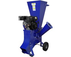 Houtversnipperaar 7PK Mulcher Zware Uitvoering 4-takt Boom Hout Takken Borstel Versnipperen Snipperen 76mm Snijcapaciteit 3600RPM Bladsnelheid Draagbaar Wielen PBM & Gereedschapset