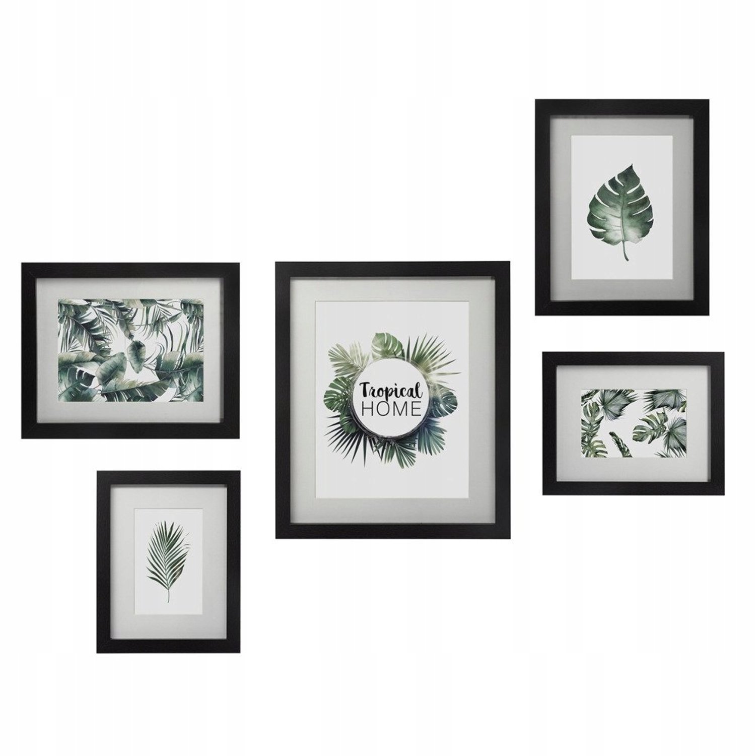 Atmosphera Créateur d'intérieur® Set van 5 Zwarte Fotolijsten - Decoratieve Wanddecoratie