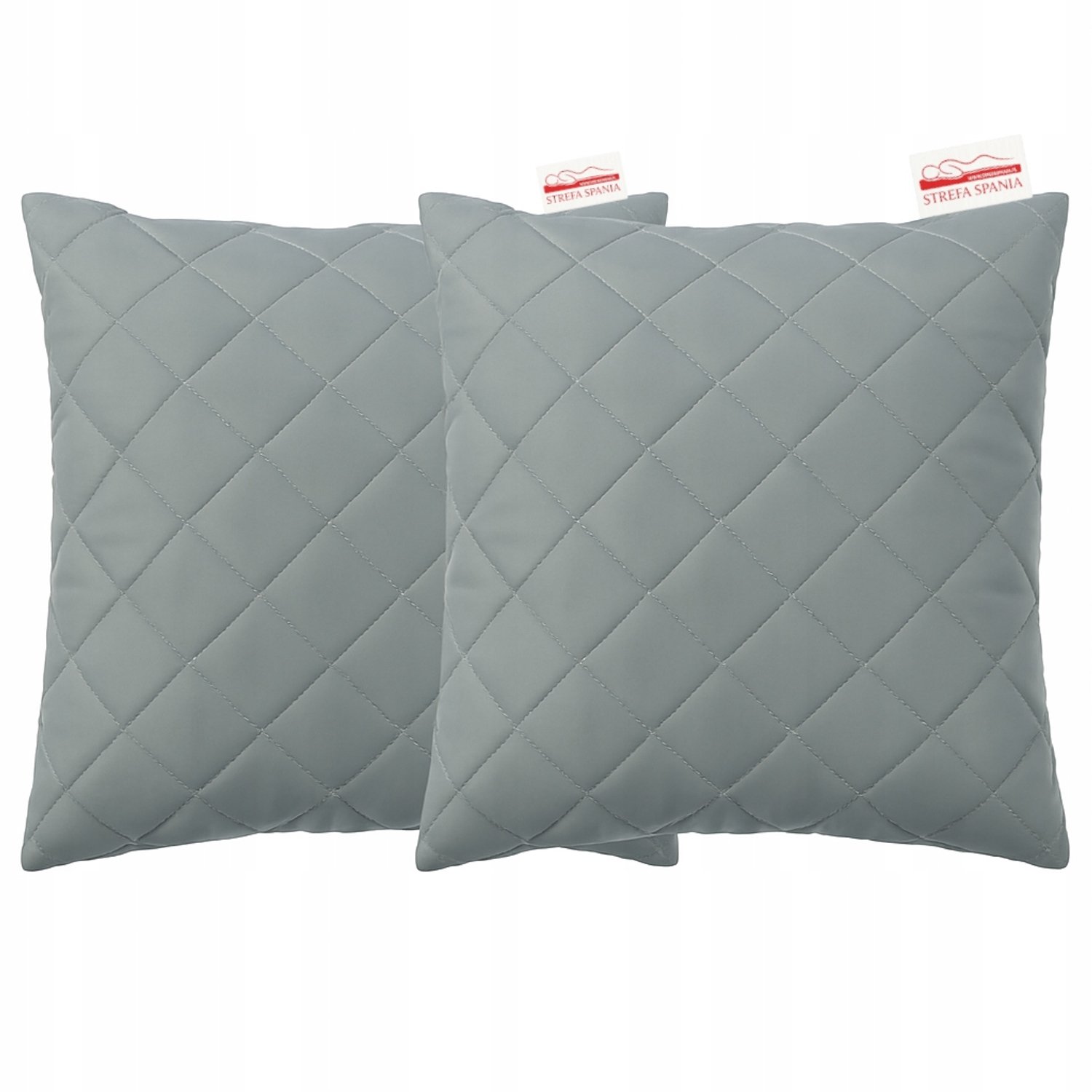 Set van 2 Grijze Kussens 40x40 cm - Verstelbare Hoogte