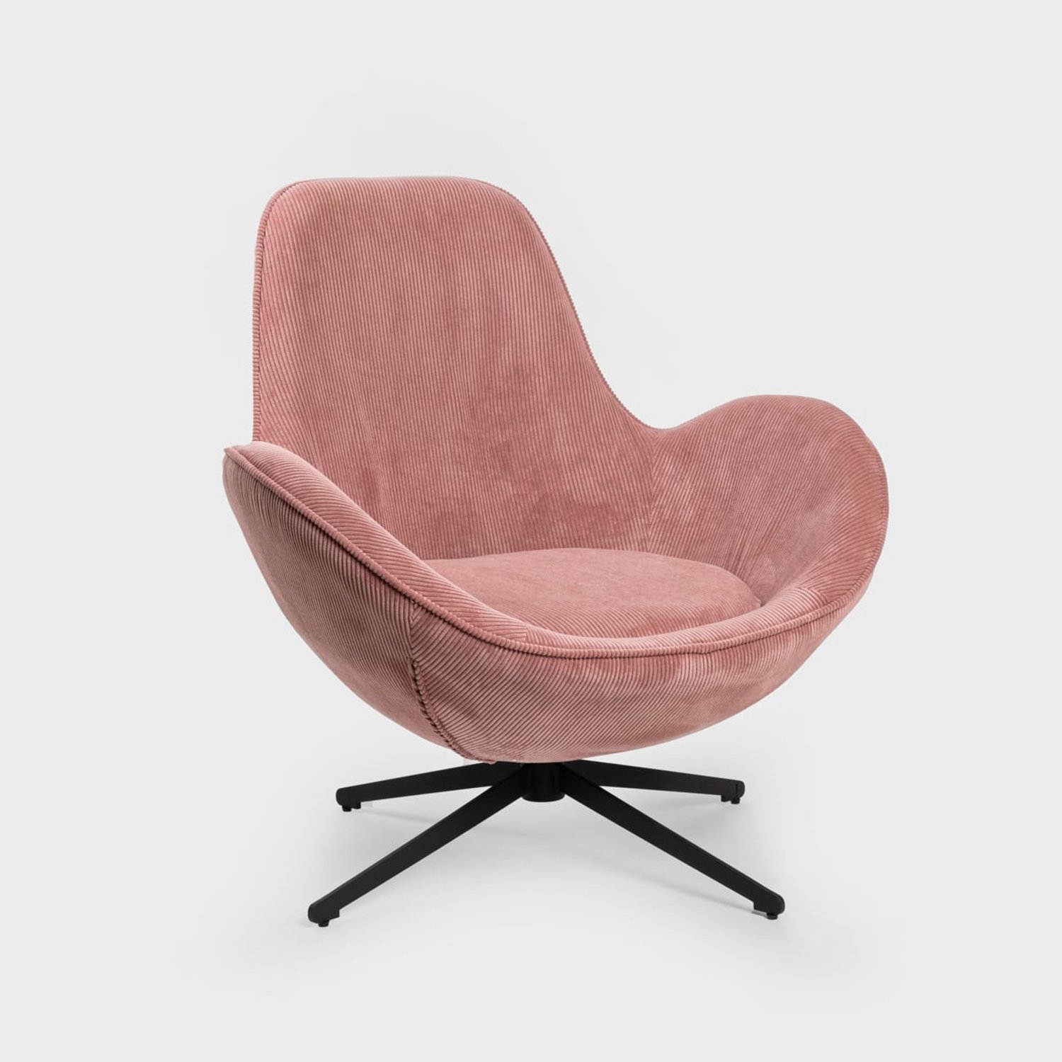 Homla Fauteuil | LUNAIRE | draaibaar corduroy roze | 86x76x87 cm | 710070 Rood
