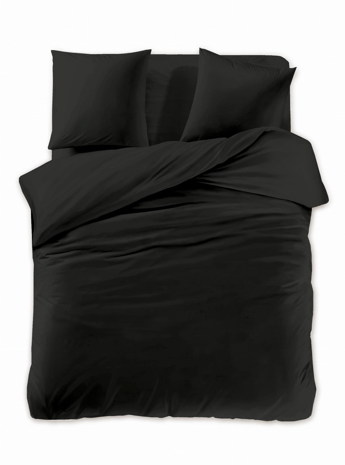 Merkloos Dekbedovertrek Set Zwart 140x200 cm met 2 Kussenslopen 70x80 cm