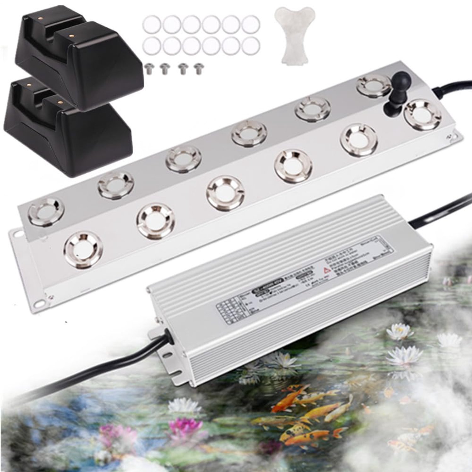 Luchtbevochtiger 12-Koppige Ultrasone Mistmaker - 400 W Vermogen - Roestvrij Staal - Voor Tuinbouw En Landschap - Verstuiver