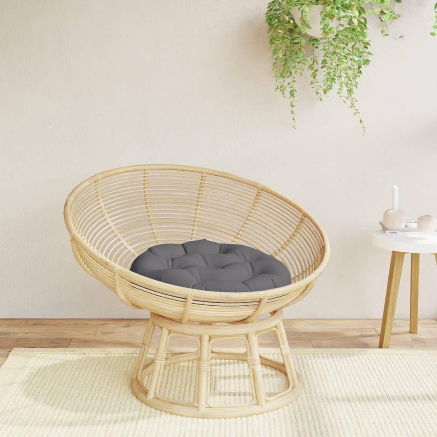Tuinmeubelkussen Ø 60 x 11 cm van Oxford-weefsel met holle vezelvulling en antislip koorden voor buiten en binnen