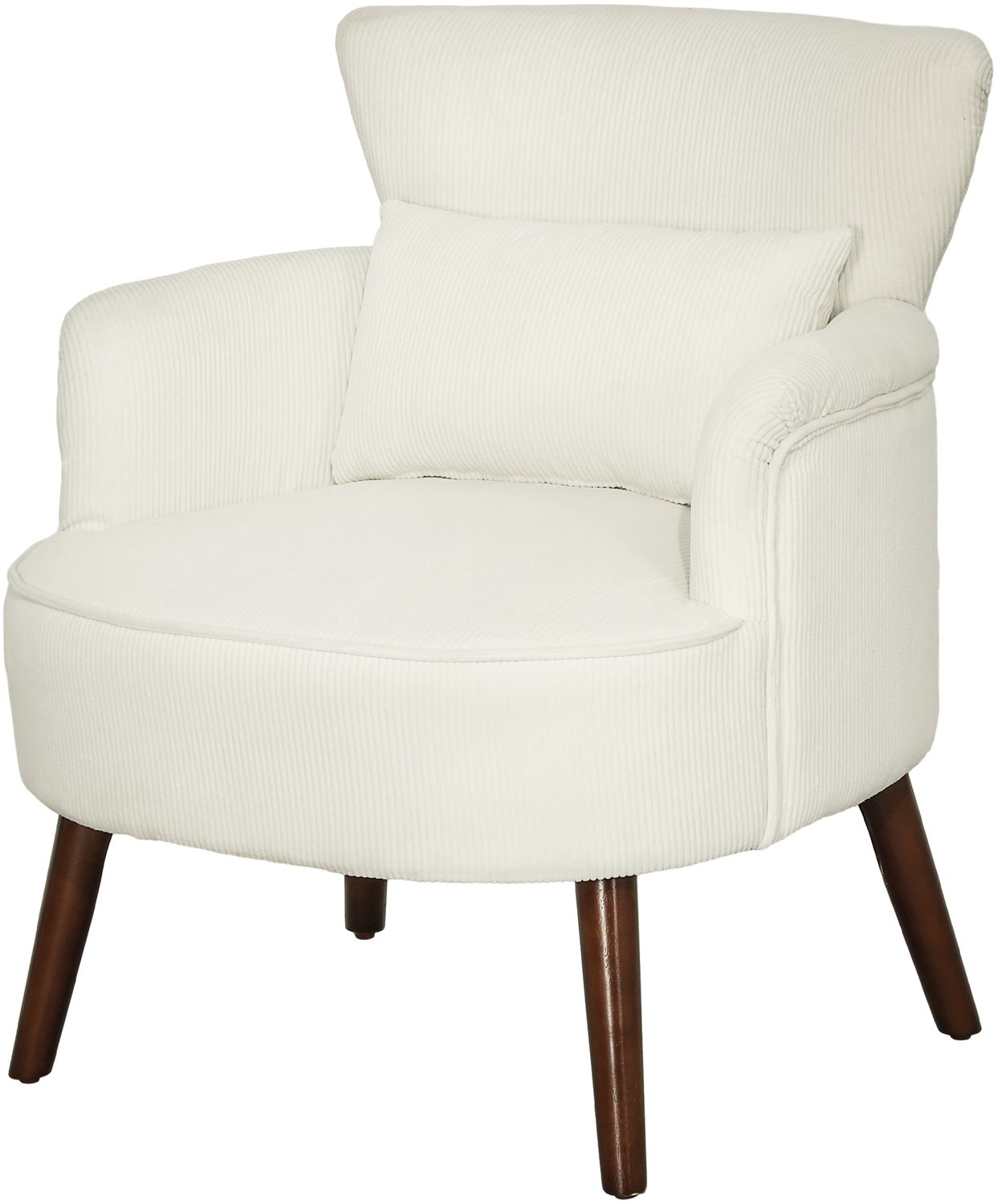 Fauteuil - met Lendenkussen - Moderne Gestoffeerde Accentstoel - Wit