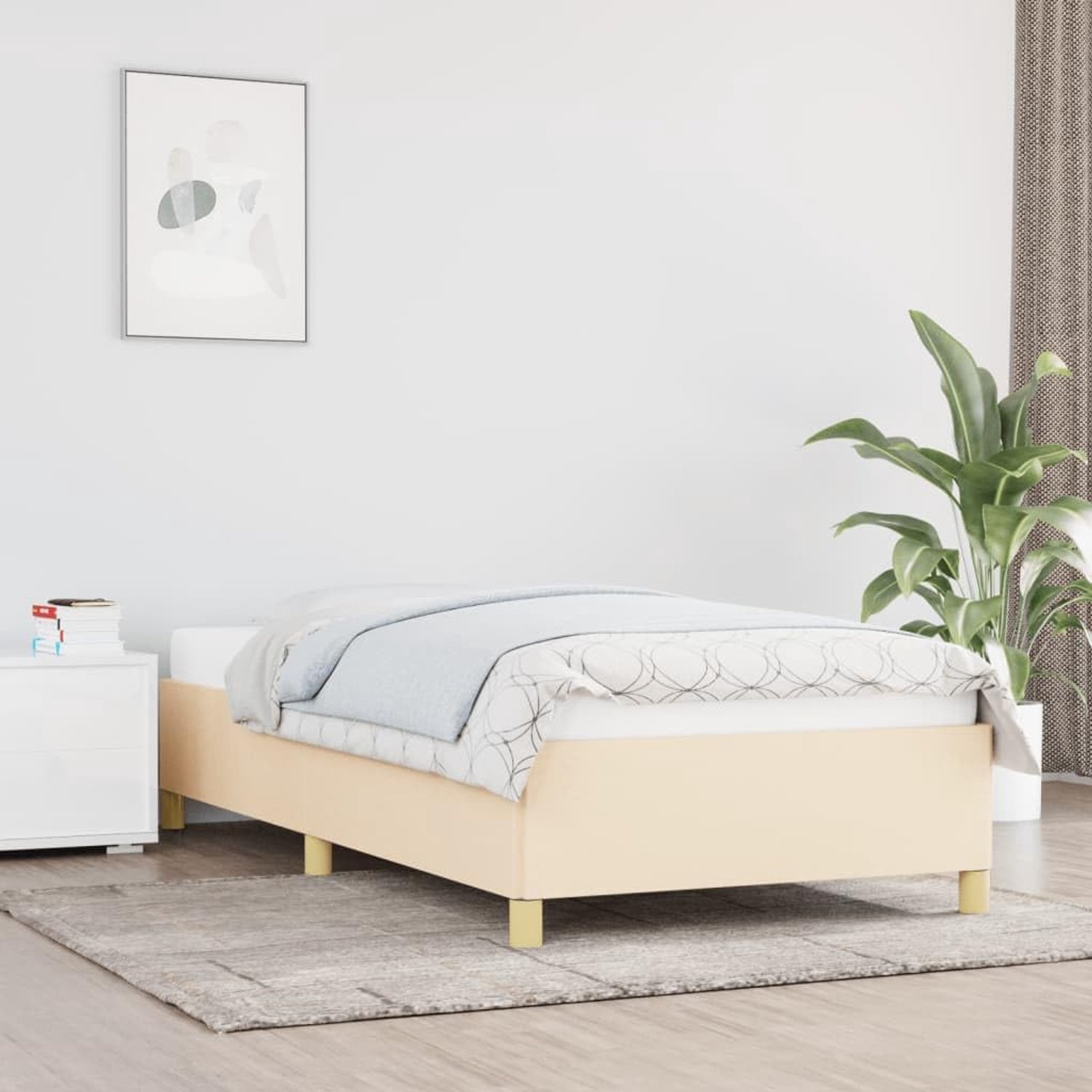 Bedframe Duurzaam poten Crème 80x200 cm