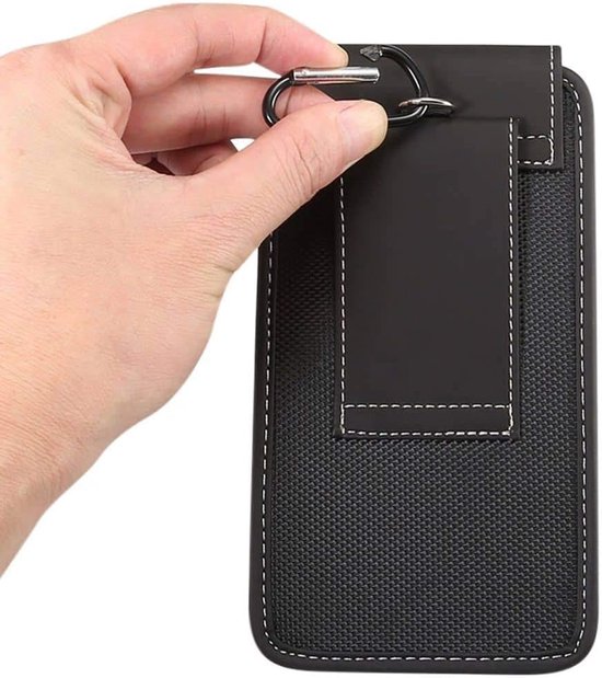 Case Cover Vertical Leather and Nylon voor Gionee M15 (2021) - Black — afbeelding 3