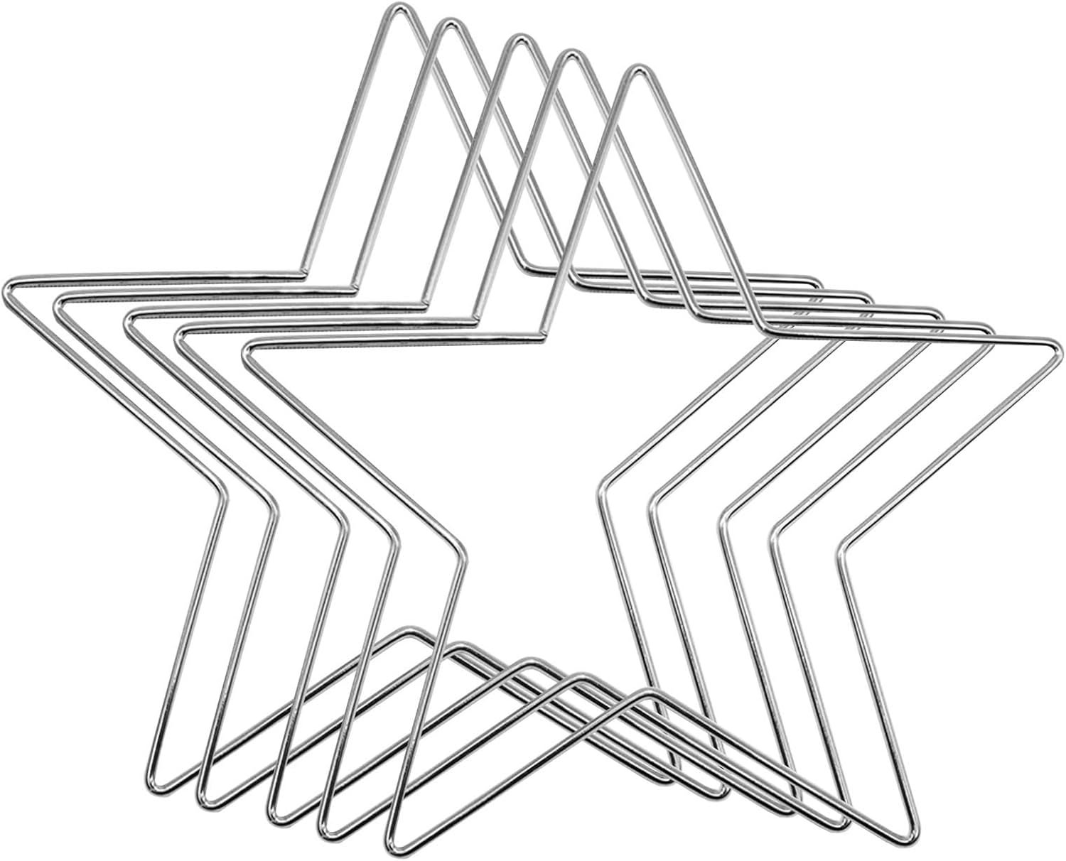 5 stuks metalen ring ster, 15 cm zilveren metalen ring dromenvanger