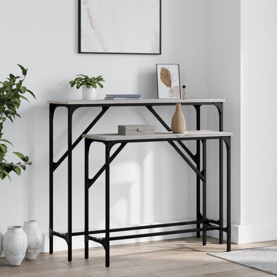 2 stuks Grijs Sonoma eiken, metalen frame, verstelbare poten — afbeelding 3