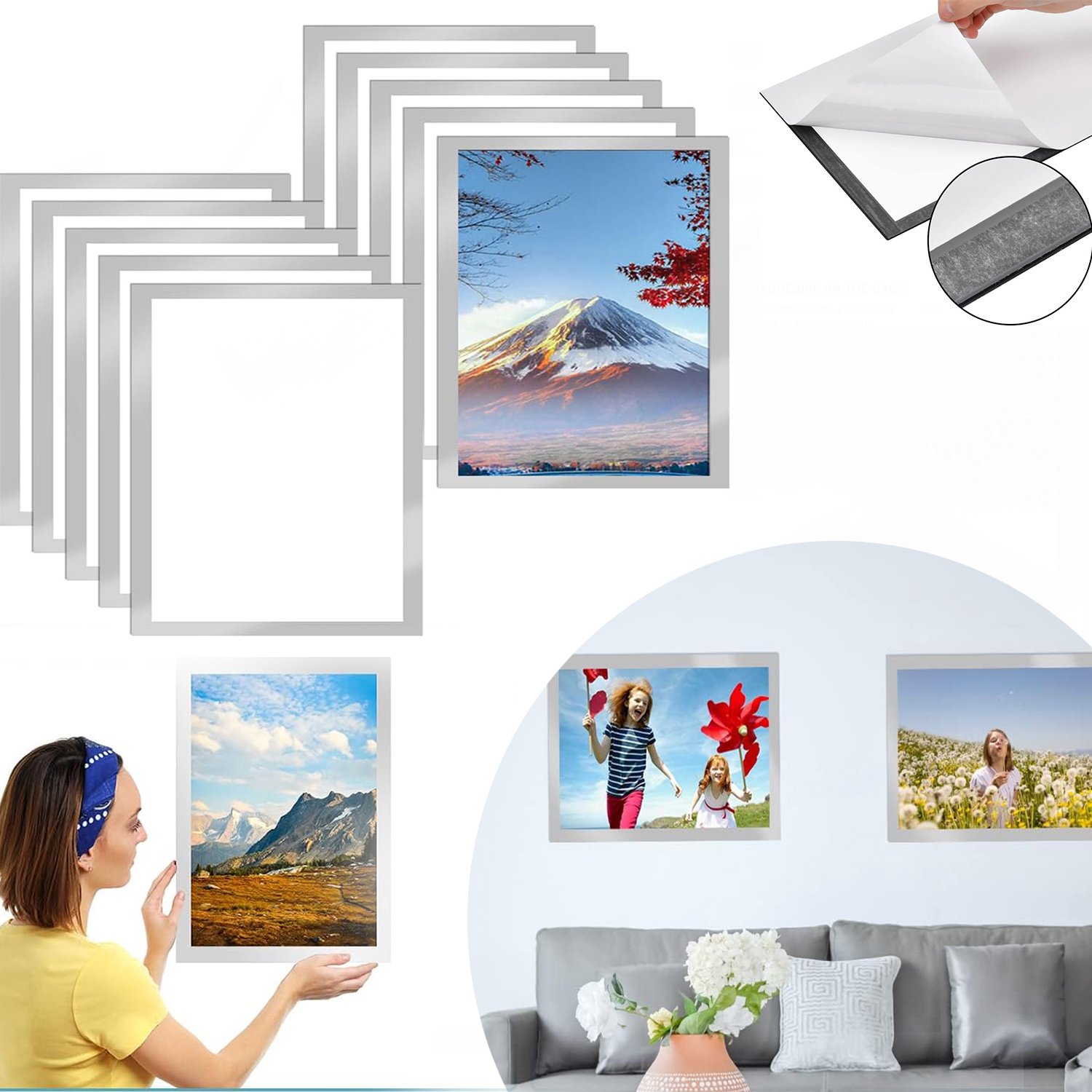 10 Stuks Magnetische Fotolijstjes In A4-Formaat, Magnetische Display Frames, Zelfklevende, Waterbestendige Lijst Voor Diamond Painting