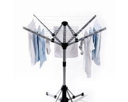 Cheqo® Elektrische Droogmolen - Ronddraaiende Droogmolen voor Binnen - Draaiend Wasrek - Roterend Wasrek - Elektrisch Droogrek - Inklapbaar Droogrek - Energiezuinige Wasdroger - Wasdroogrek met Afstandsbediening