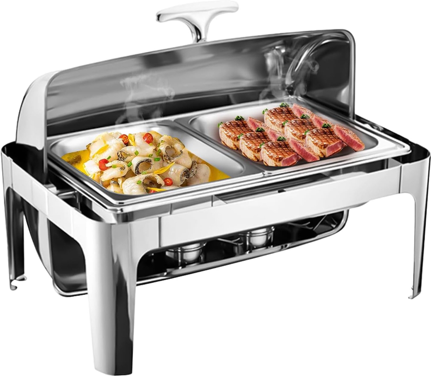 9 l Chafing Dish voedselverwarmer, roestvrij stalen warmtecontainer, container, voedselwarmer voor bruiloften, banketten, catering evenementen