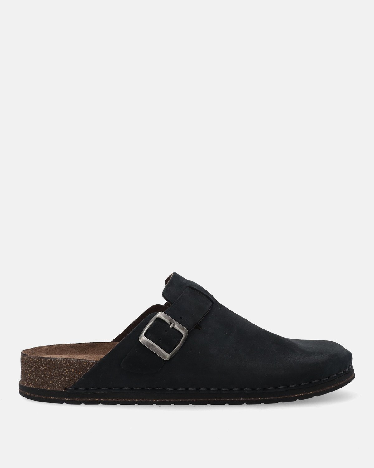 Venezia Heren Nubuck Slippers Zwart Maat 40 met Gesp
