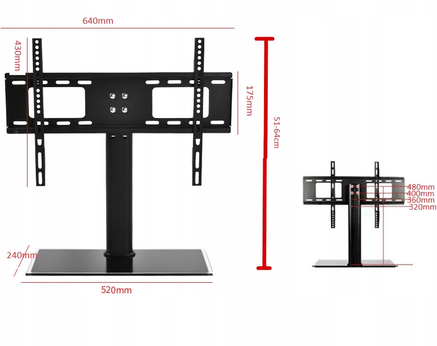 Universele TV & Monitor Voet 37-55 inch VESA | Stabiel & Verstelbaar