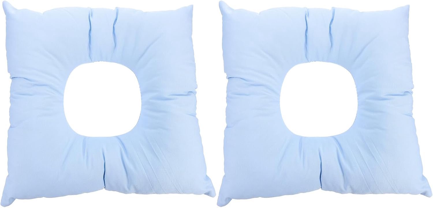 2 Stuks Massagesalon Gezichtskussen Massagekussen Gezichtskussen Reiskussen Hoofdsteun Van Massagebed Naar Beneden Gericht Slaapkussen Blue