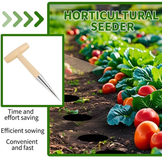 Ergonomische T-Grip Plantenhark van RVS en Hout – Perfect voor Nauwkeurige Planten, Bloemen en Tuinonderhoud – Duurzaam en Handzaam Tuingereedschap van 28 cm — afbeelding 4