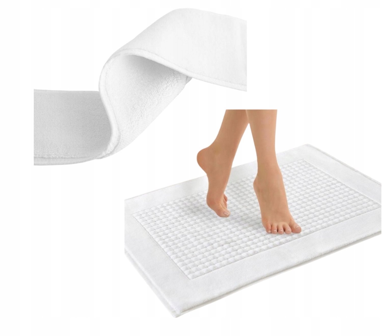 Zachte Katoenen Badmat 50x70cm Wit - Antislip & Duurzaam