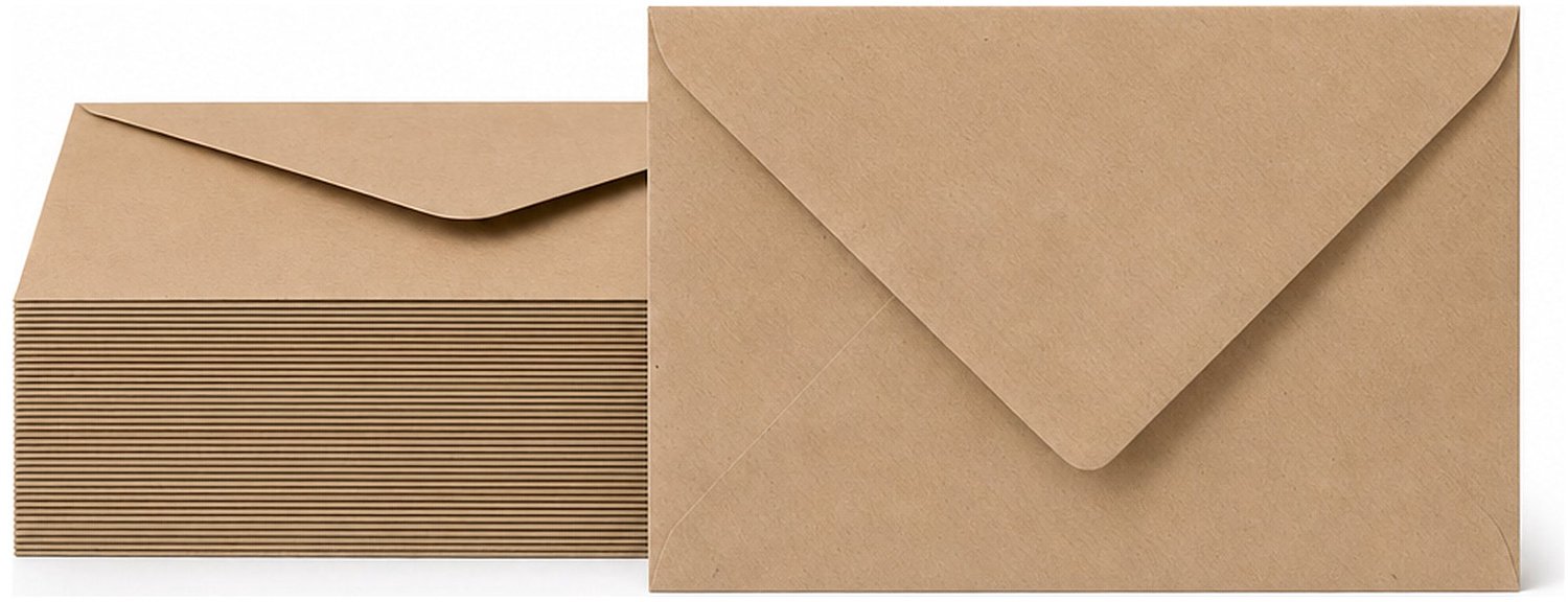 Enveloppen Kraftbruin 12x18 cm - 60 stuks - 120 gram - Kraft Enveloppen - Geboortekaart Envelop
