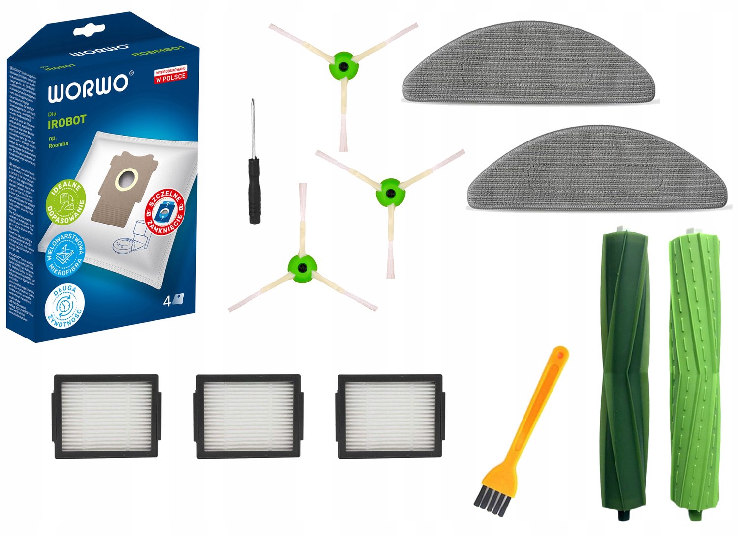 Accessoireset voor Robotstofzuiger: Filters, Borstels, Mops & Zakken