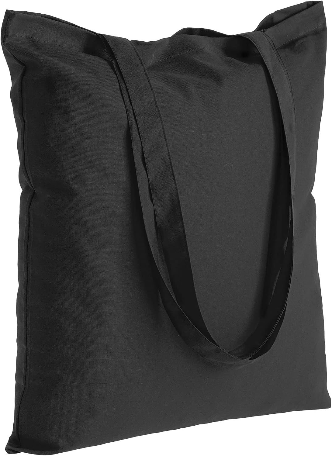 Katoenen Shopper - Zwart - 38 x 42 cm - Herbruikbare Milieuvriendelijke Stoffen Tas - Voor Bedrukken of Beschilderen