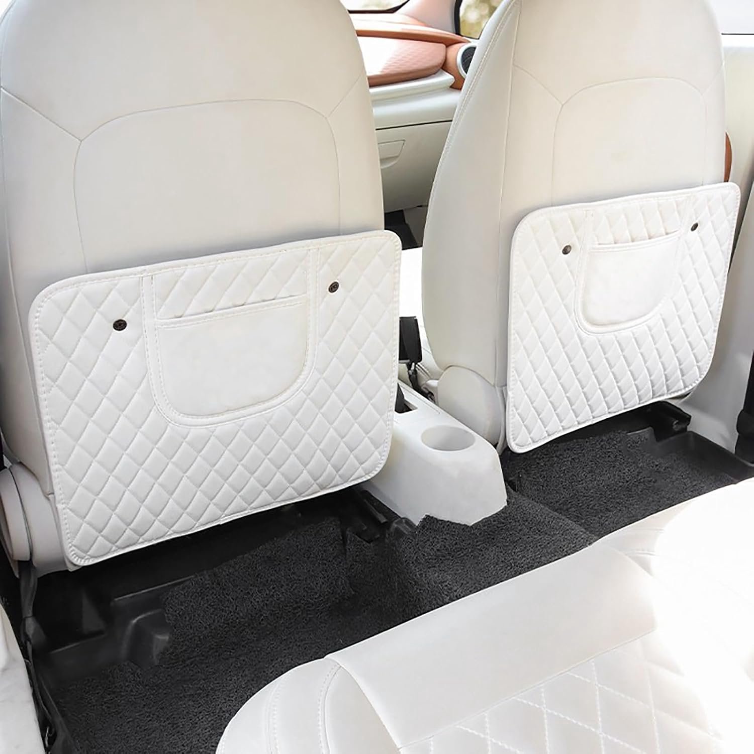 2 stuks autostoel rugleuningbescherming anti-kalk pad voor C5 / C5 Aircross / C5 X/C-Elysee/Berlingo/E-Mehari, autostoelbescherming met vuilafstotende tas, S-wit