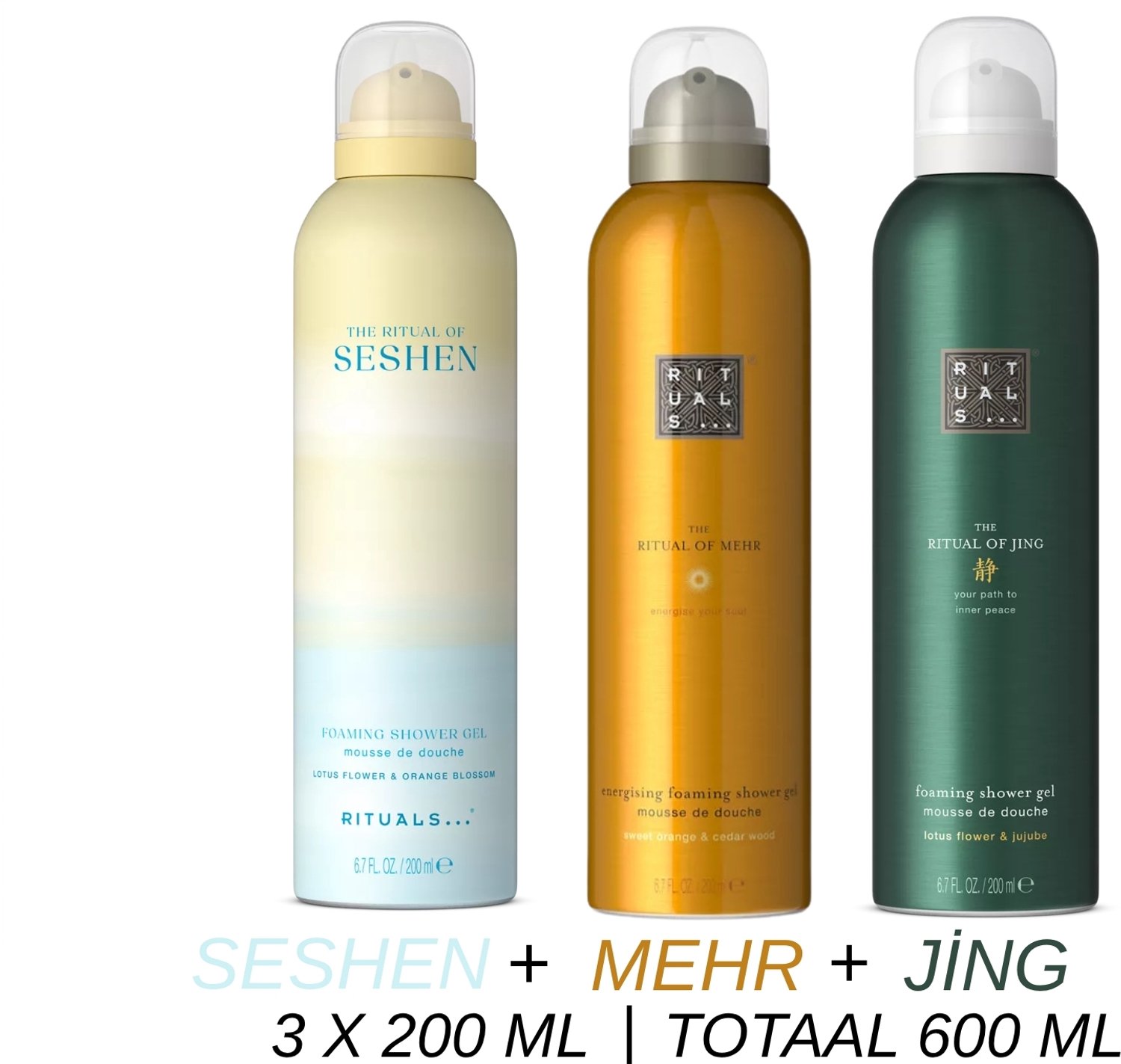 Rituals - Shower Gel Value Set - Seshen + Mehr + Jing - 3 x Shower Gel 200 ml = 600 ml - Douchegel - Doucheschuim