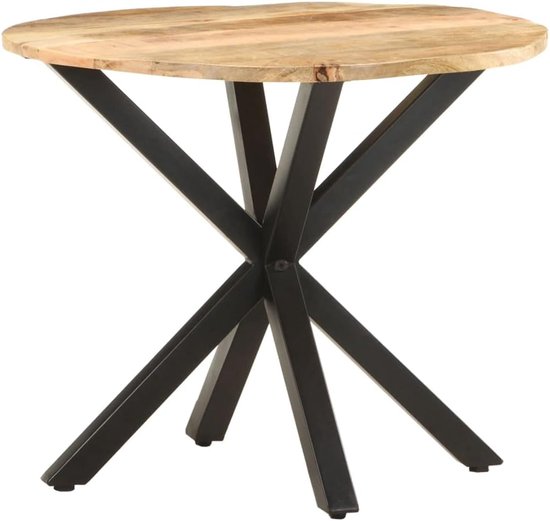 Bijzettafel 68x68x56 cm massief mangohout industriele salontafel met poedercoating ijzeren poten compact salonkastje voor woonkamer slaapkamer houten tafeltje unief houtnerf — afbeelding 5