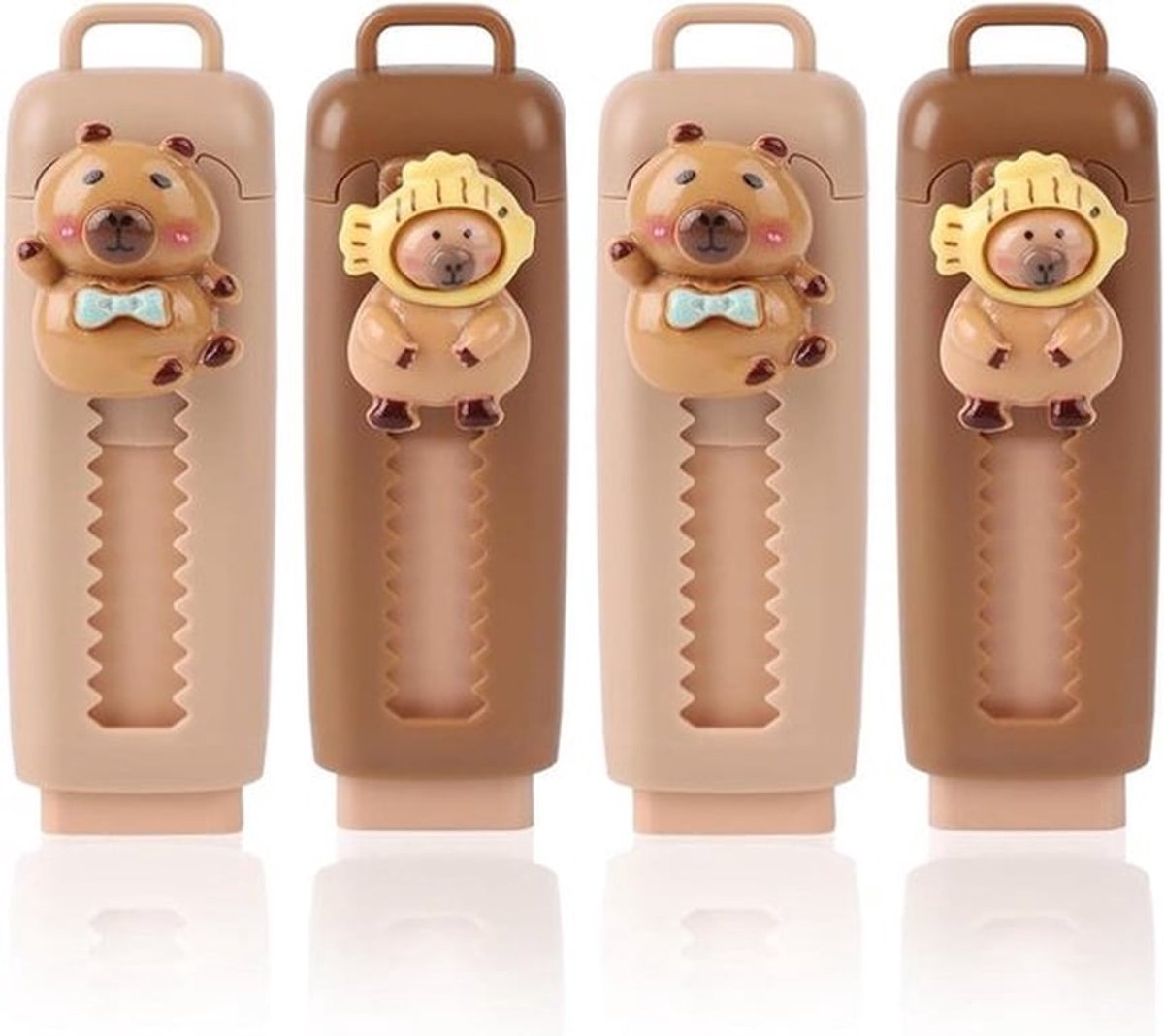 Set van 4 intrekbare gummen voor kinderen en studenten
