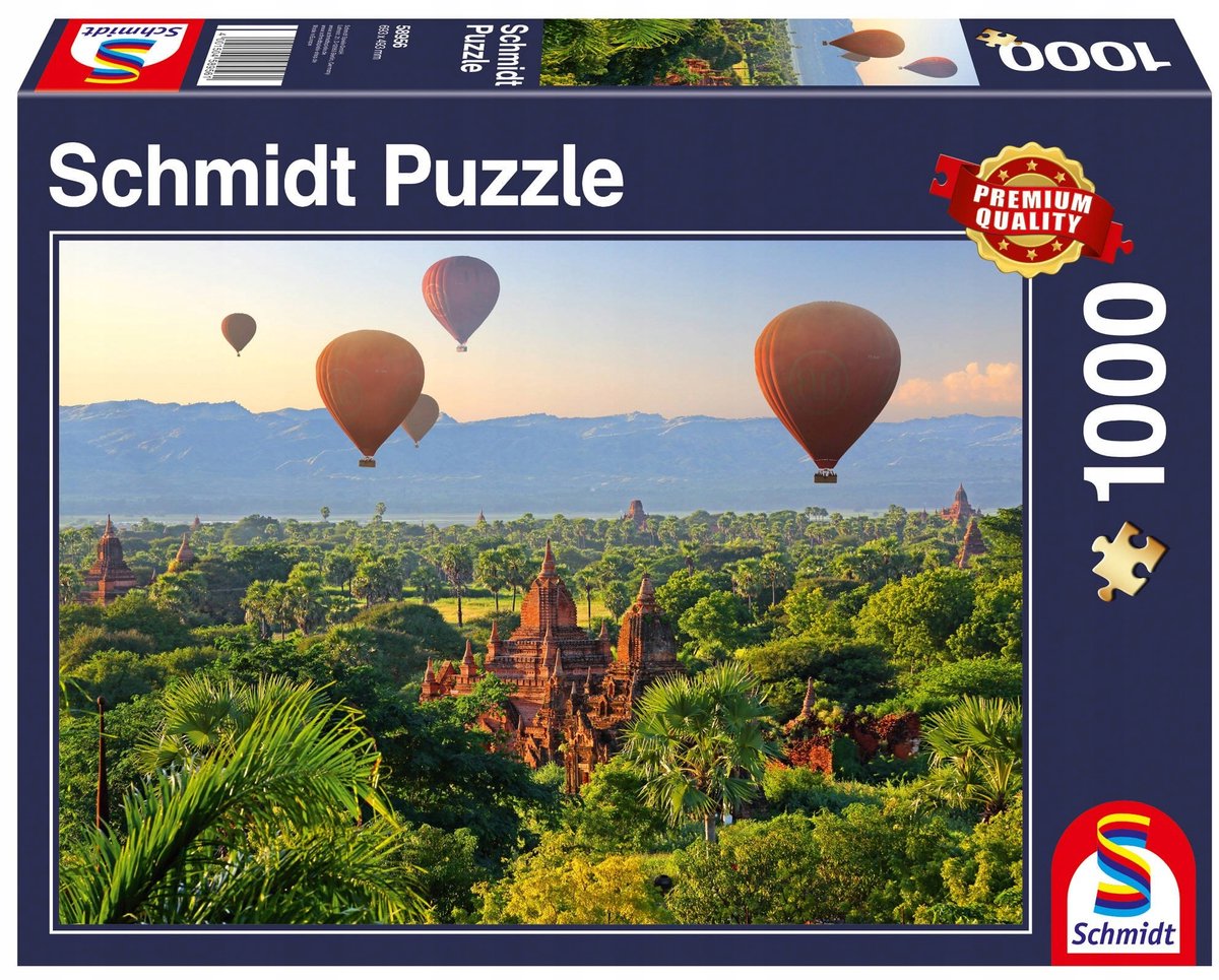 Schmidt PQ Puzzel 1000 Stuk: Ballonnen boven Mandalay, Myanmar
