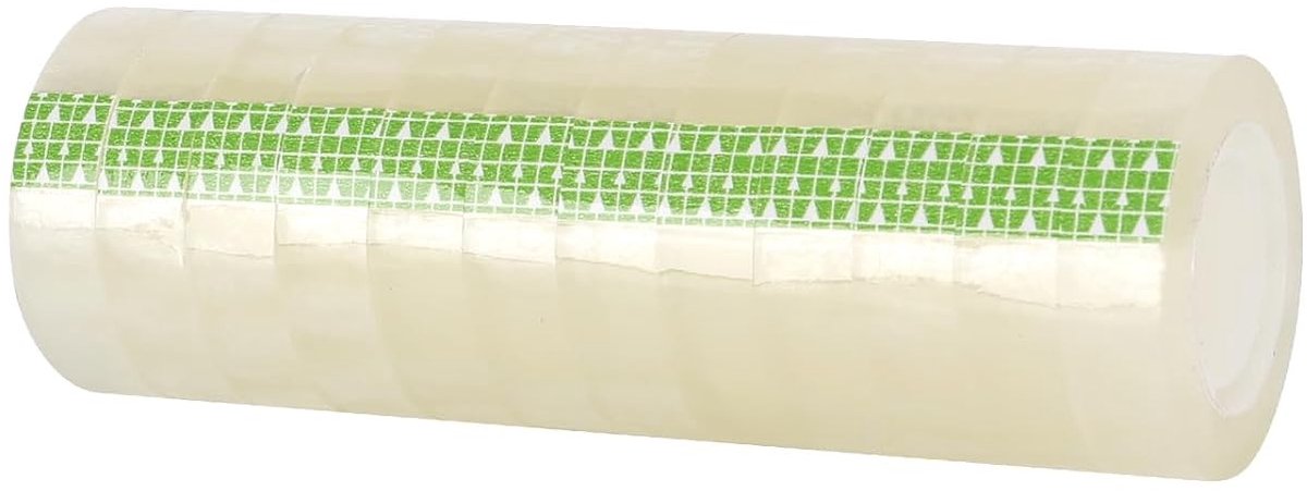 Transparant plakband 12 mm x 20 m, 40 micron dik, 12 rollen – helder plakband voor kantoor, huishouden en verpakking, ideaal voor knutselen en hobbyprojecten