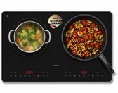MEDION IC20D Dubbele inductiekookplaat 3500 W extra plat | 8 automatische programma's, DIY-modus, leddisplay, touchbediening, naadloos glas