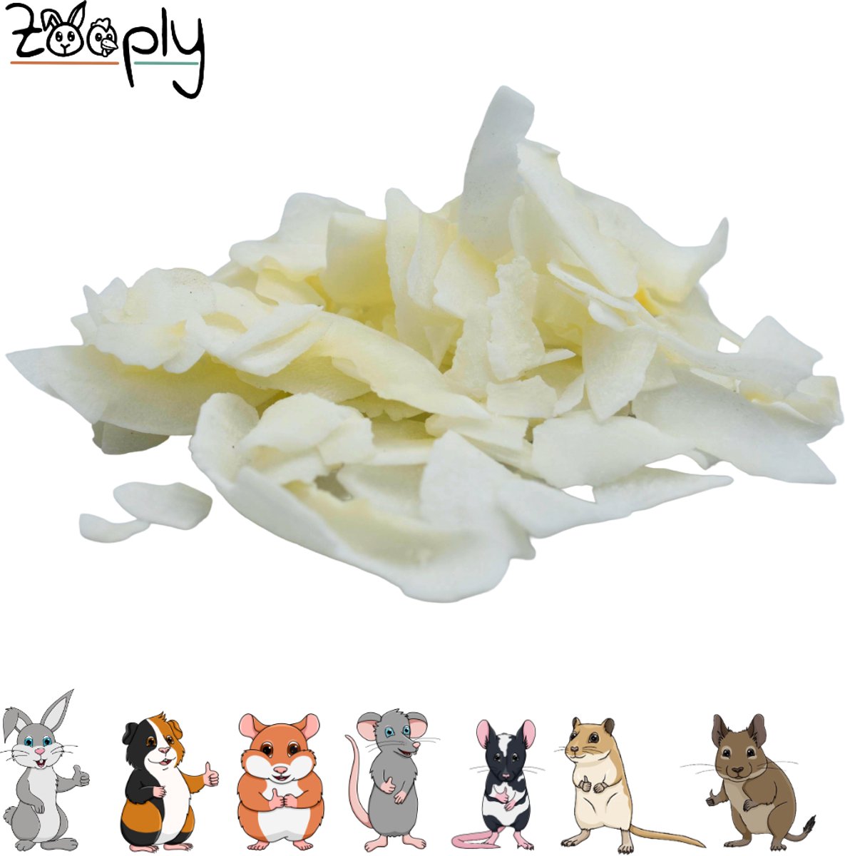 Zooply Kokos - Kruiden & Snacks - 100% natuurlijk - Voor konijnen & cavia's - 100 gram