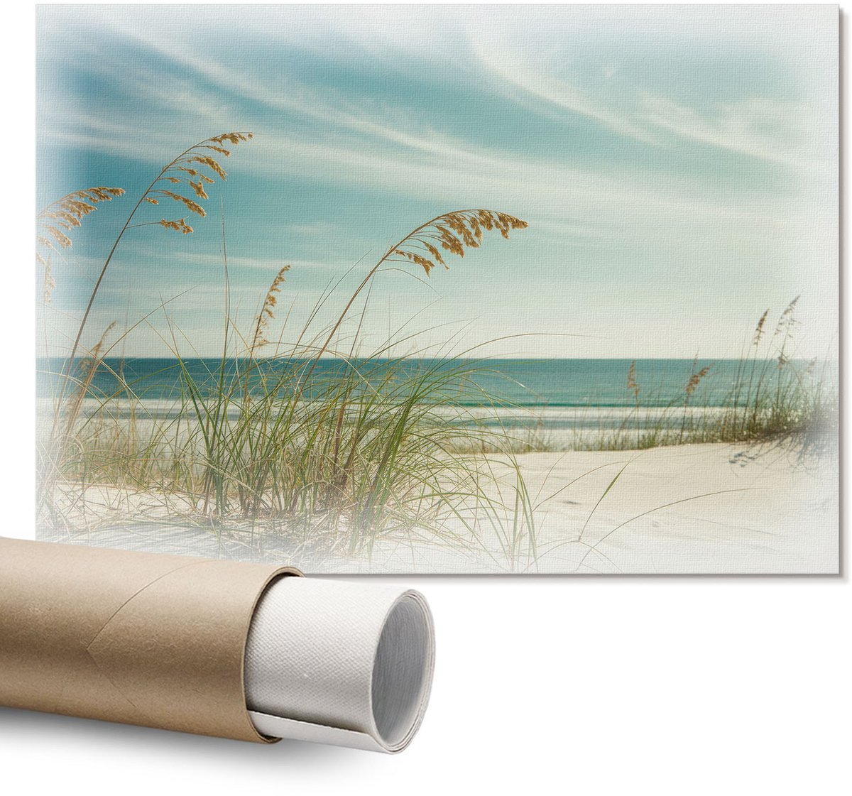 Coloray Canvas Poster Polycanvas - Kopenhagen Sneeuwbol, Illustratie - A1 - Blauw Decoratie - Rechthoek - Decoratieve poster - Kantoor - Modern