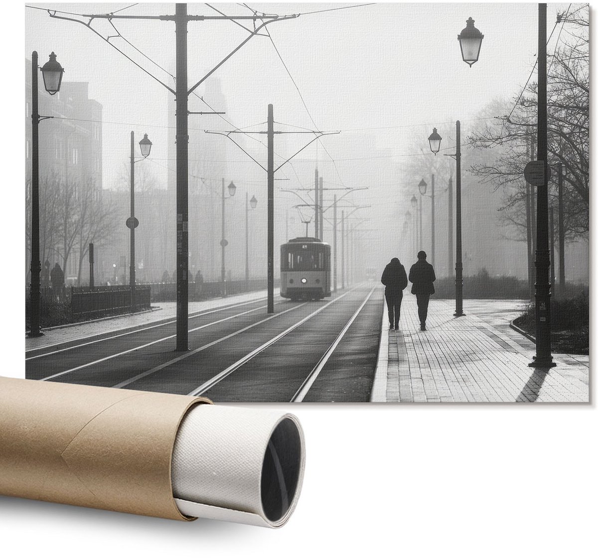 Coloray Canvas Poster Polycanvas - Londense Stand, Fotografie - A1 - Rood Decoratie - Rechthoek - Decoratieve poster - Kantoor - Modern