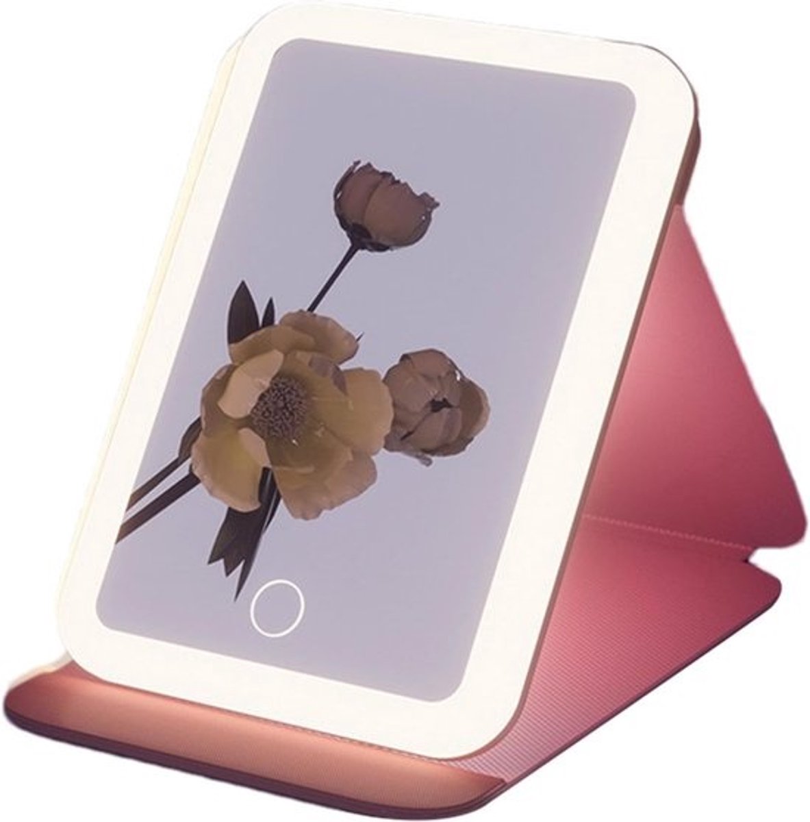 Make-up spiegel - Reisspiegel met licht - Make-up aanbrengen - 3 lichtmodi - 1200 mAh batterij - Roze