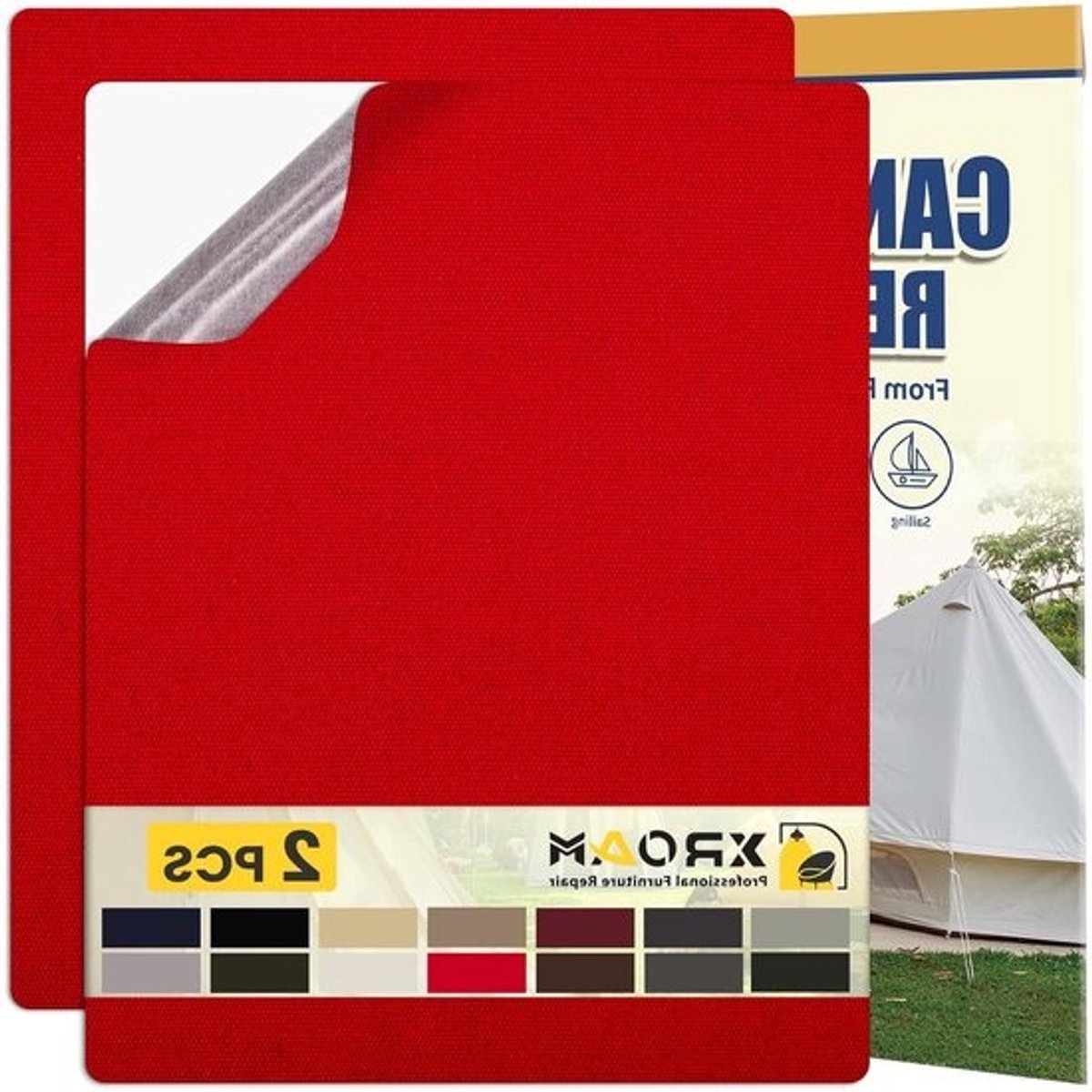 Zelfklevende Stof - Reparatietape Canvas - Meubels Repareren - Waterdicht en Slijtvast - 21 x 30 cm - Rood