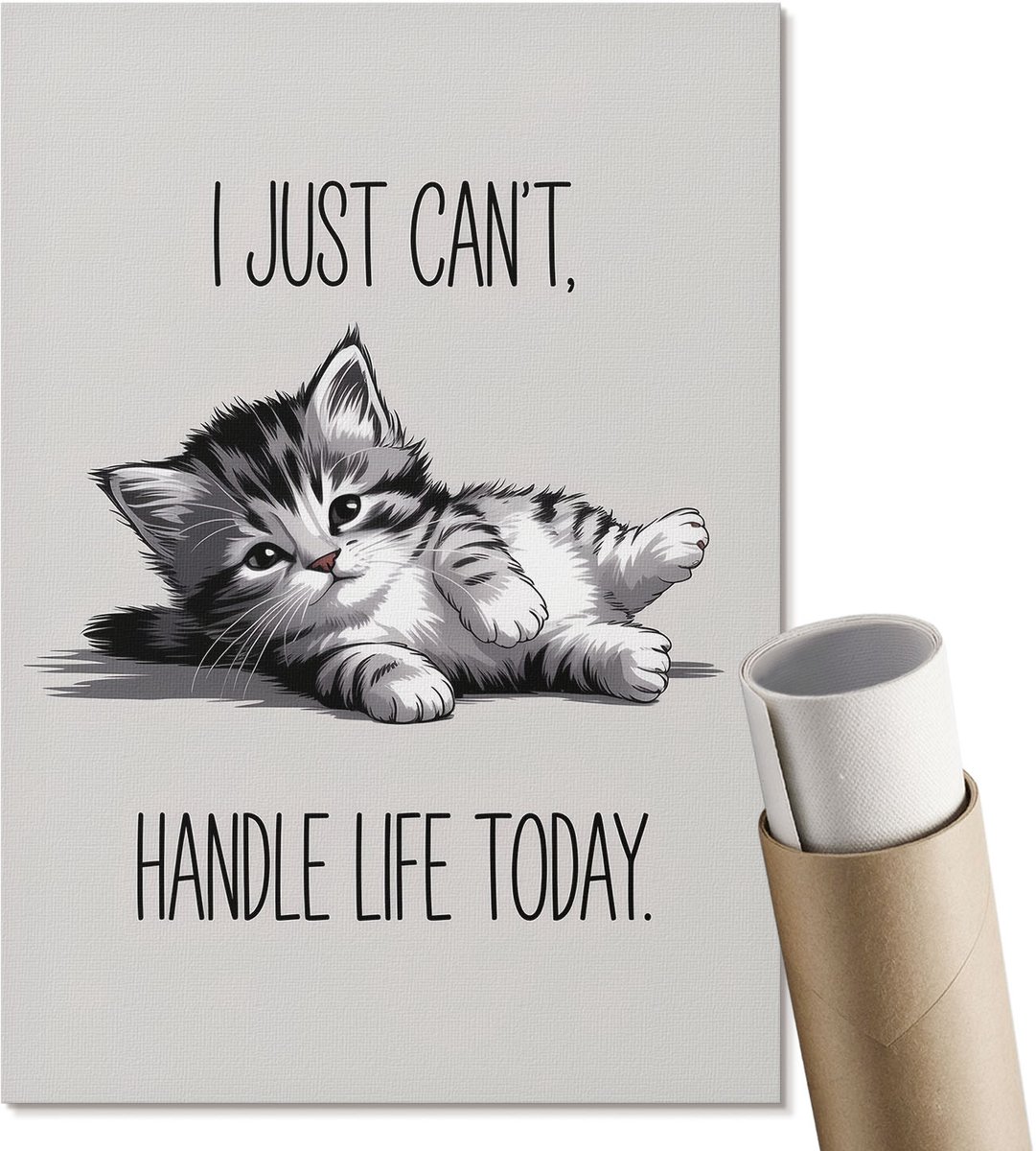 Coloray Polycanvas Wandposter - Wolkenhoofd, Wit - A3 - Romig Design - Rechthoek - Canvasposter - Woonkamer - Minimalist