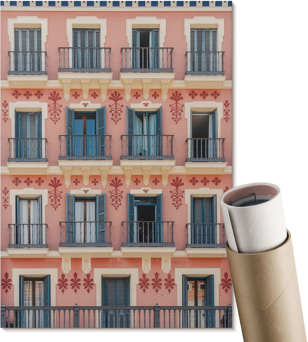 Coloray Polycanvas Wandposter - Op De Drempel, Schilderen - A2 - Zwart Kunst - Rechthoek - Muurkunst - Woonkamer, Slaapkamer, Kantoor - Klassiek