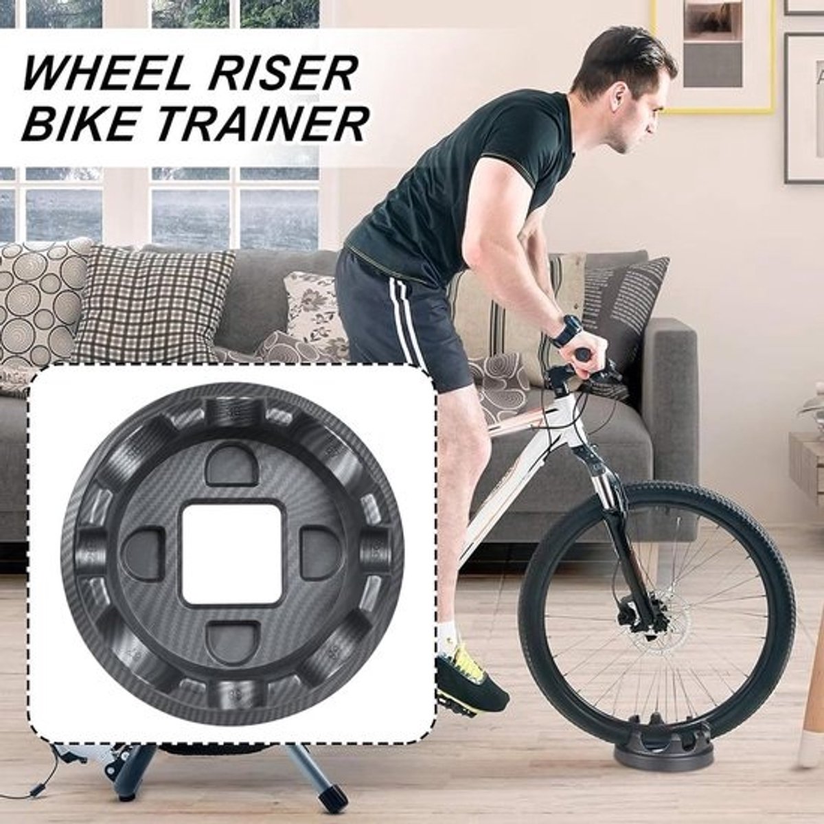 Voorwielstandaard Fietstrainer - Stabilizer Blok - Indoor Fietsen - Antislip Ontwerp - 24x24 cm