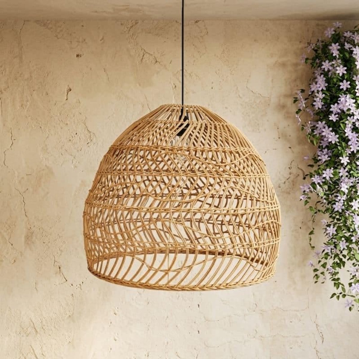 Rotan hanglamp Ravi XL -Ø80cm- ronde hanglamp - 4Shine
