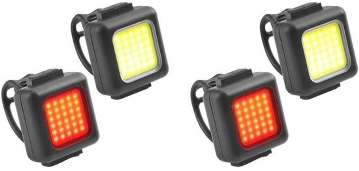 Fietsverlichting Set - Fietslampen Oplaadbaar - Veilig Fietsen - Super Heldere LED - 8x3.7x4.7cm - Zwart