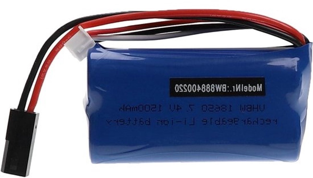 RC Model Batterij - Accu Reservebatterij - RC Voertuig - Oplaadbaar Li-Ion - 1500mAh 7.4V - Zwart