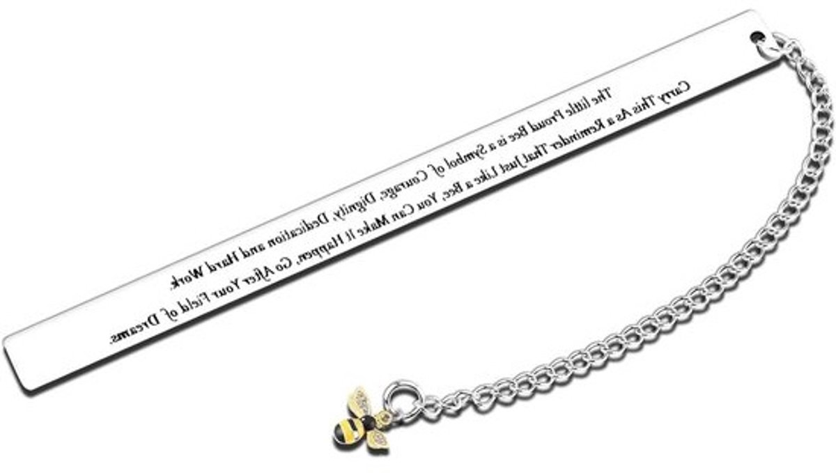 Bijen Bladwijzer - Inspirerende Boekenlegger - Motiveren Lezers - Roestvrij Staal - 13 cm - Zilver