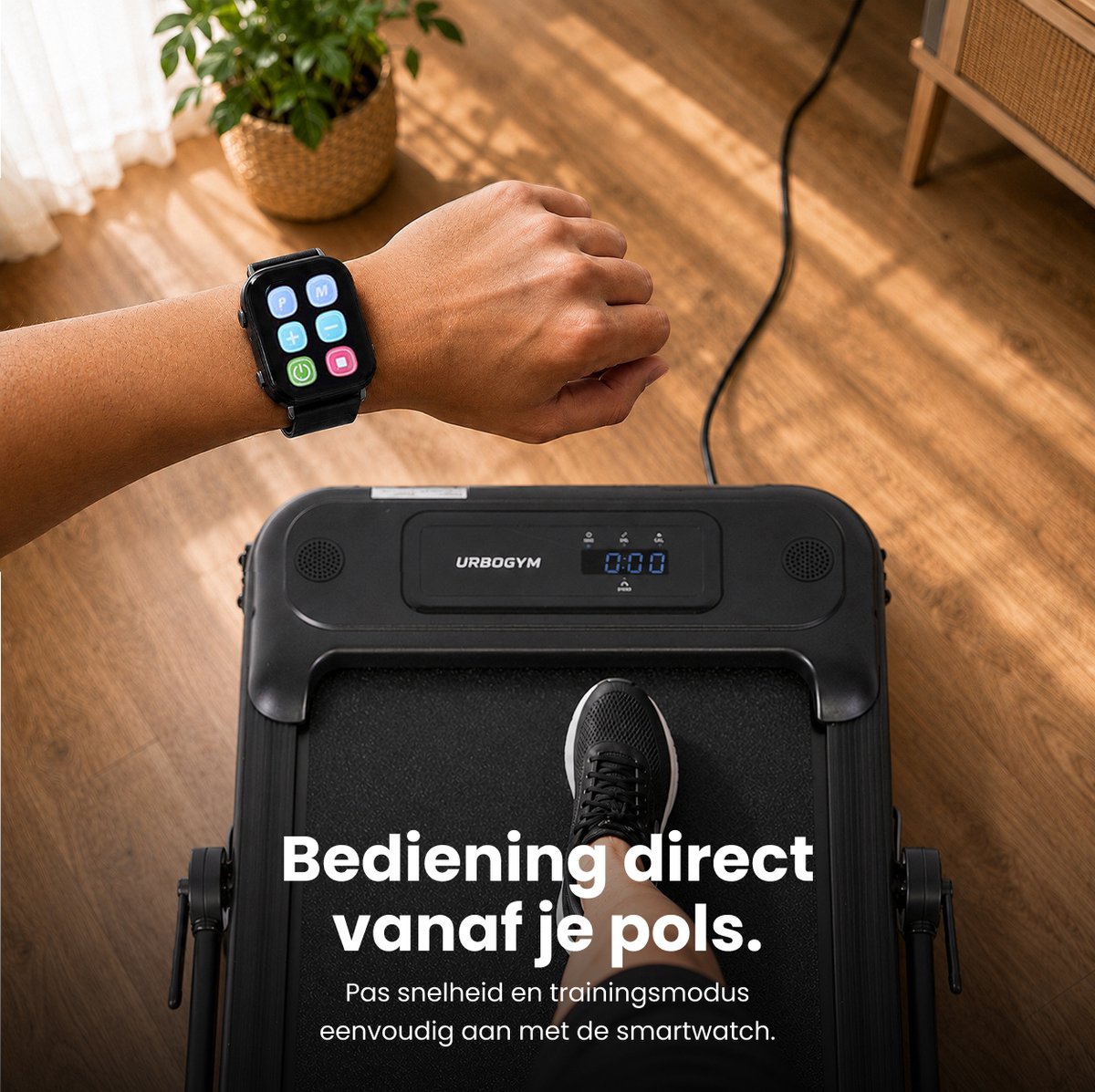 URBOGYM ZUNO PRO - Elektrische Loopband 2-in-1 - Walking Pad & Loopband - Tot 10 km/u - Inklapbaar - Bluetooth - Smartwatch-bediening